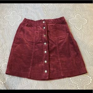 Brandy Melville maroon corduroy skirt